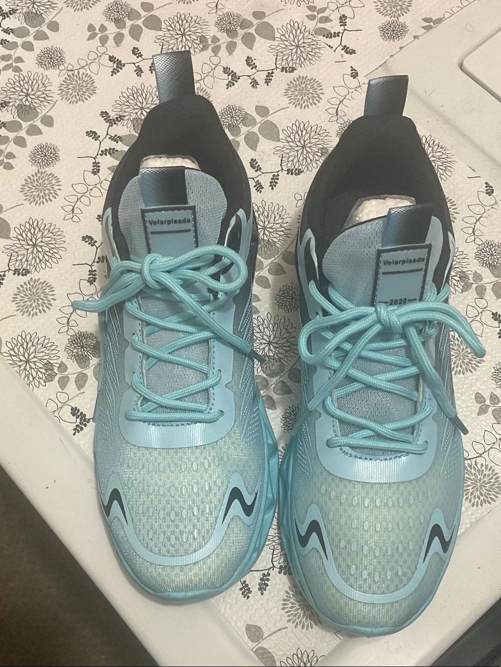 Women's Light Blue Athletic Sneakers with Supportive Cushioning
